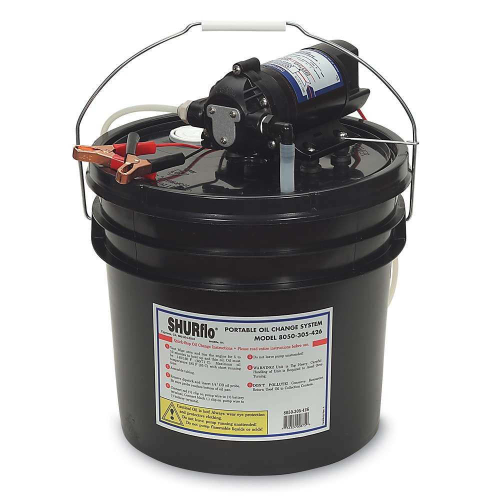 SHURFLO-Oil-Change-Pump-w35-Gallon-Bucket-12-VDC-15-GPM-8050-305-426_22798__32516 SHURFLO Oil Change Pump w/3.5 Gallon Bucket - 12 VDC, 1.5 GPM - Image 1