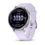 Garmin Venu 4 - 41 mm, Silver with Periwinkle Silicone Band