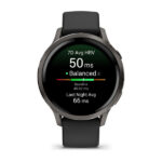 Garmin Venu 4 - 41 mm, Slate with Black Silicone Band - Image 3