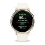 Garmin Venu 4 - 41 mm, Lunar Gold with Bone Silicone Band - Image 2
