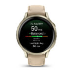Garmin Venu 4 - 41 mm, Lunar Gold with Bone Silicone Band and Light Sand Leather Band - Image 3